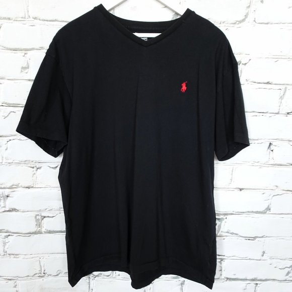 Polo Ralph Lauren Black V-Neck T-Shirt - Picture 1 of 3